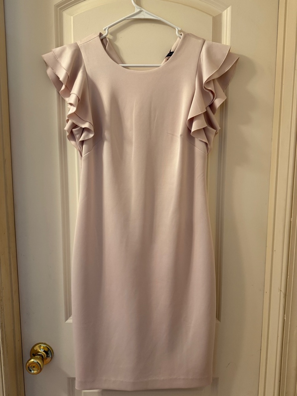 Tommy Hilfiger Soft Blush Ruffle Sleeve Midi Dress
